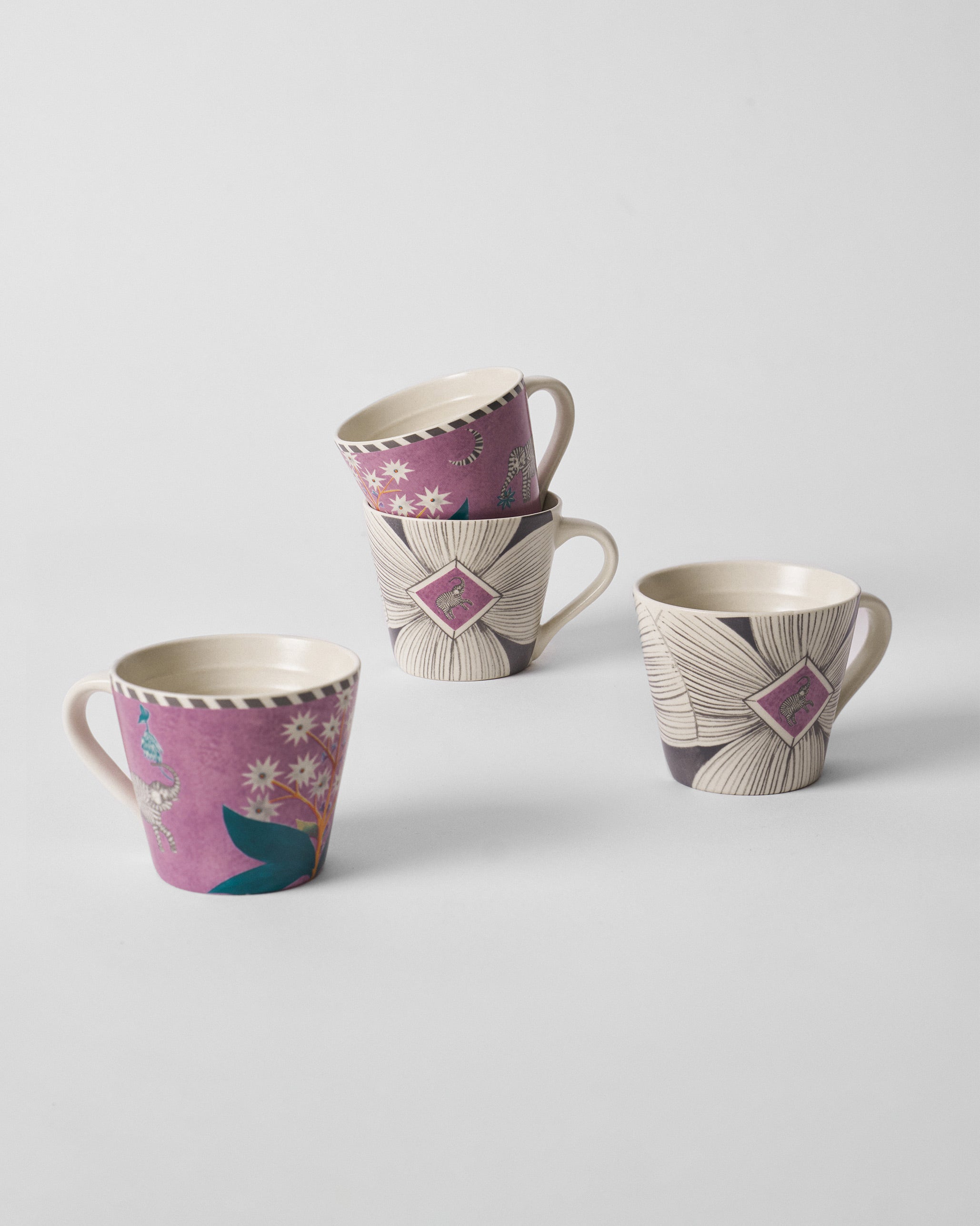 Mogra Bloom Espresso Mug - Set of 4