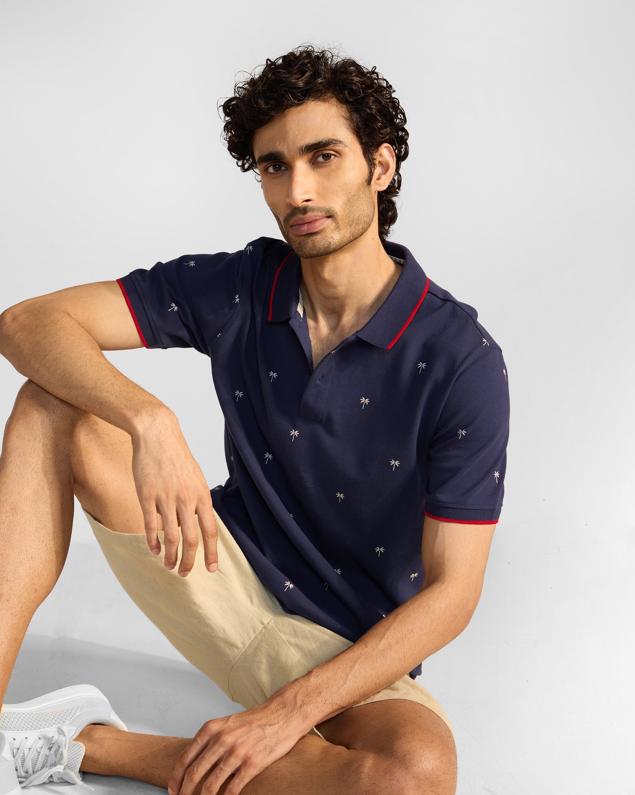 Palma Polo T-Shirt - Ink Blue