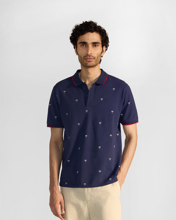 Palma Polo T-Shirt - Ink Blue