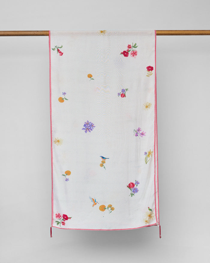 Floral Bloom Scarf - Ivory