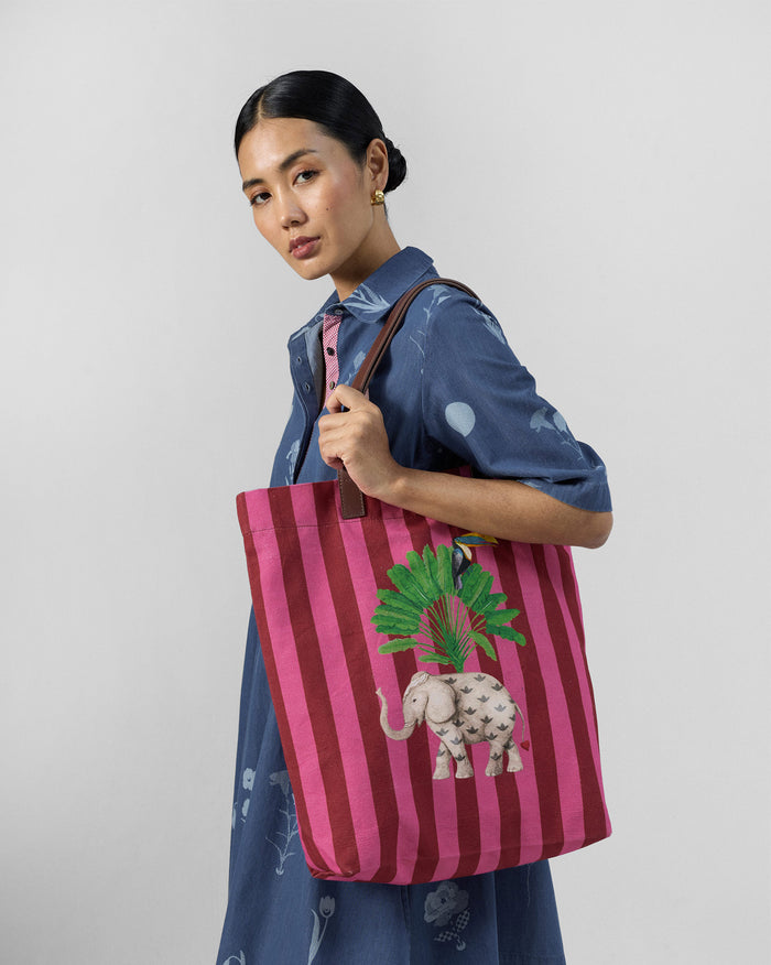 Mukayu City Tote - Red & Pink