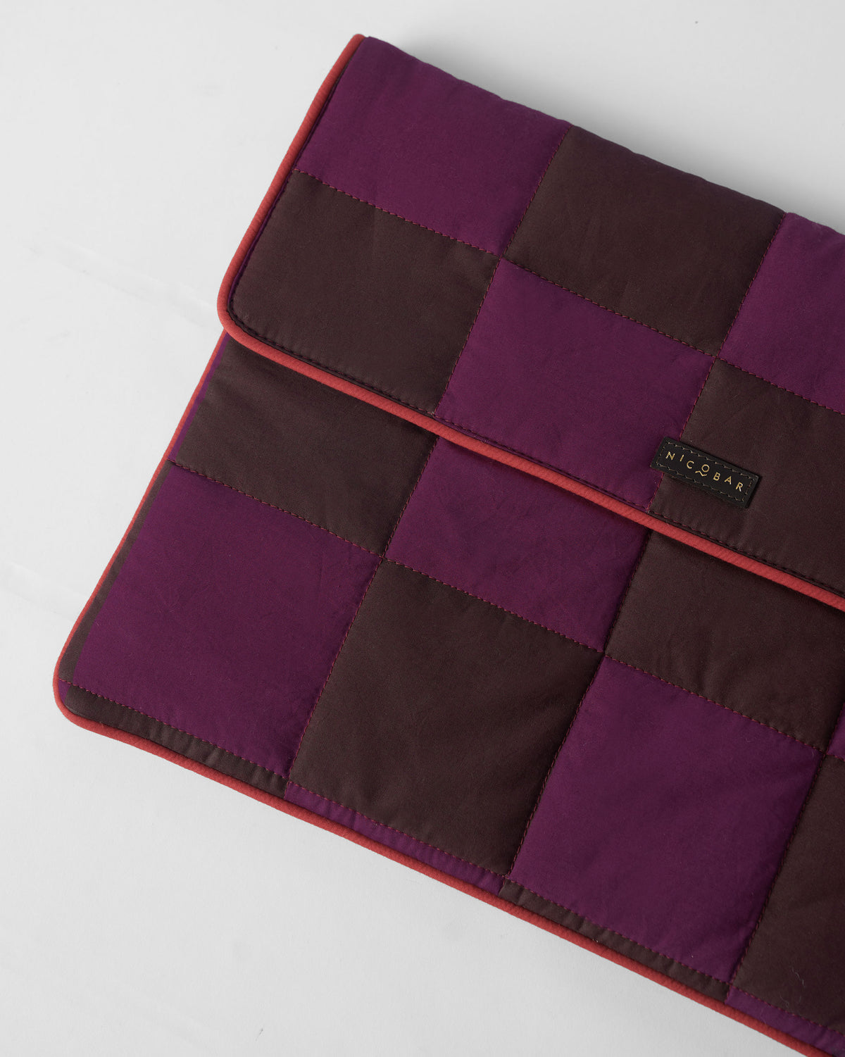 Tiled Laptop Sleeve - Brown & Mulberry