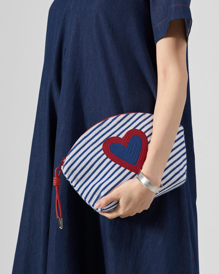 Kira Pouch - Blue & White