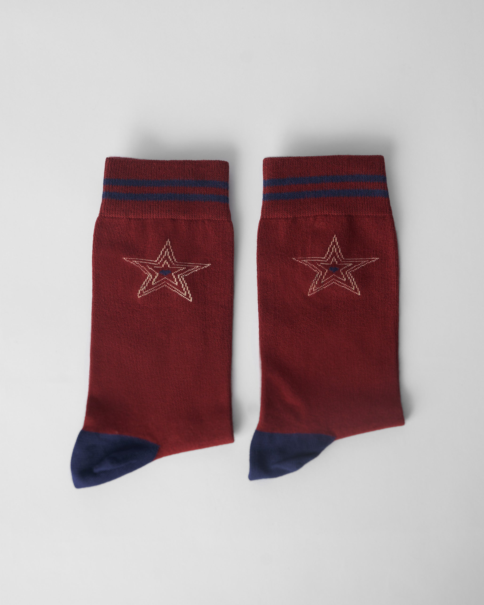Starry Socks - Maroon & Navy