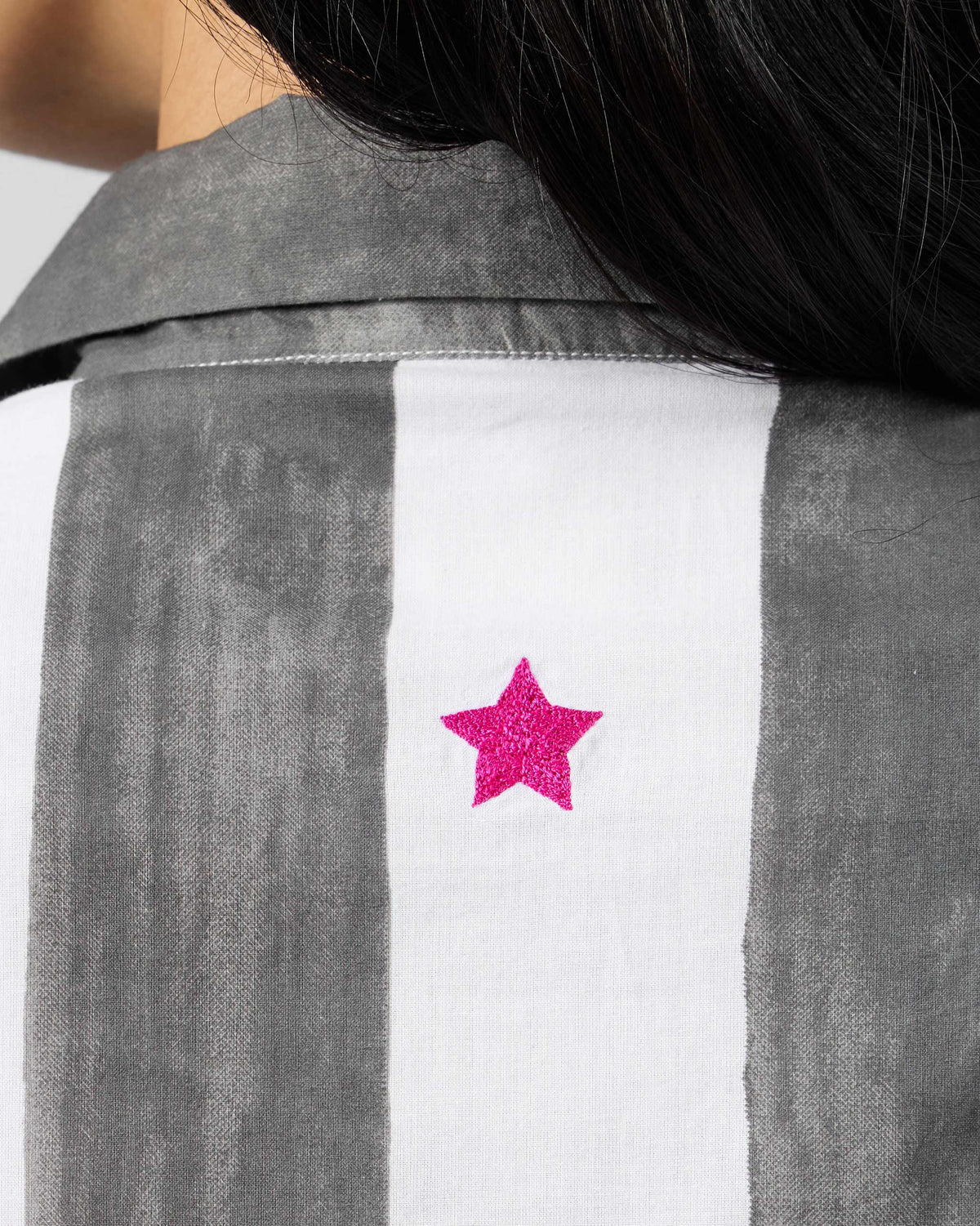 Kuro Dress - Charcoal & White Printed