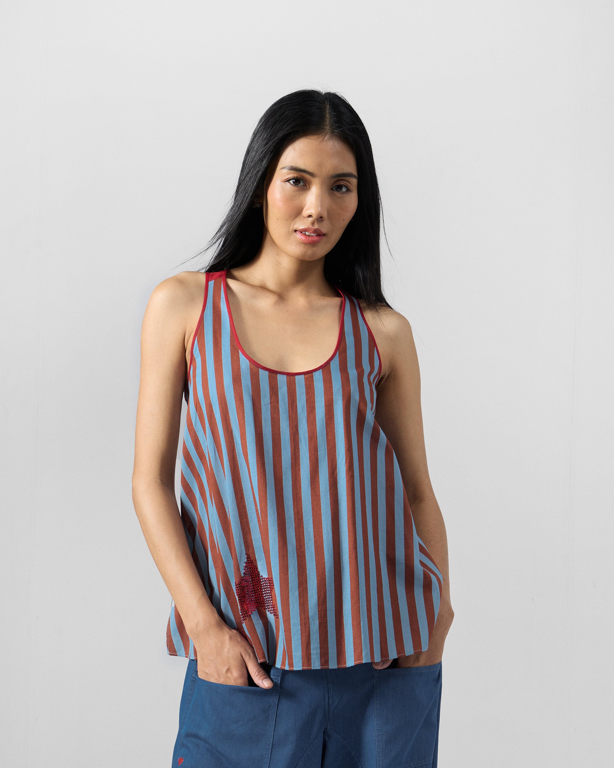 Ukiyo Racerback Top - 100% Cotton Regular Fit