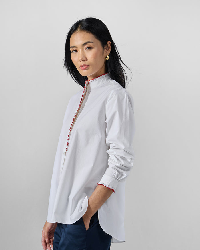 Sora Ruffle Shirt - 100% Cotton Regular Fit