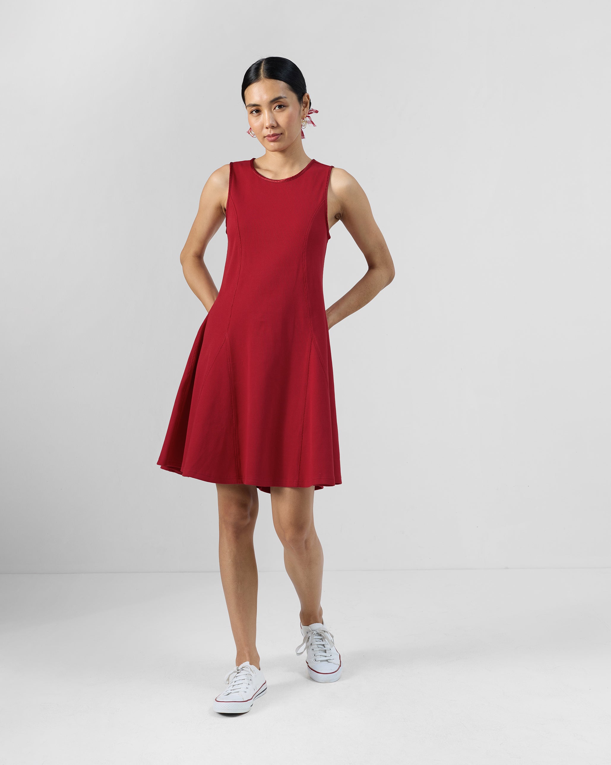Norva Skater Dress - Red