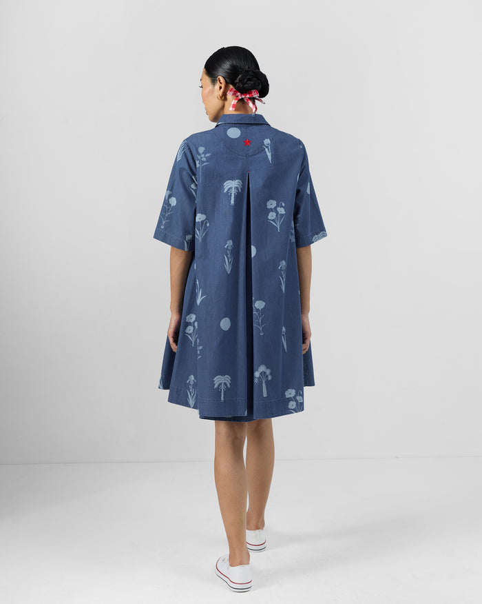 Happy Heart Dress - 100% Cotton Denim A-Line Fit