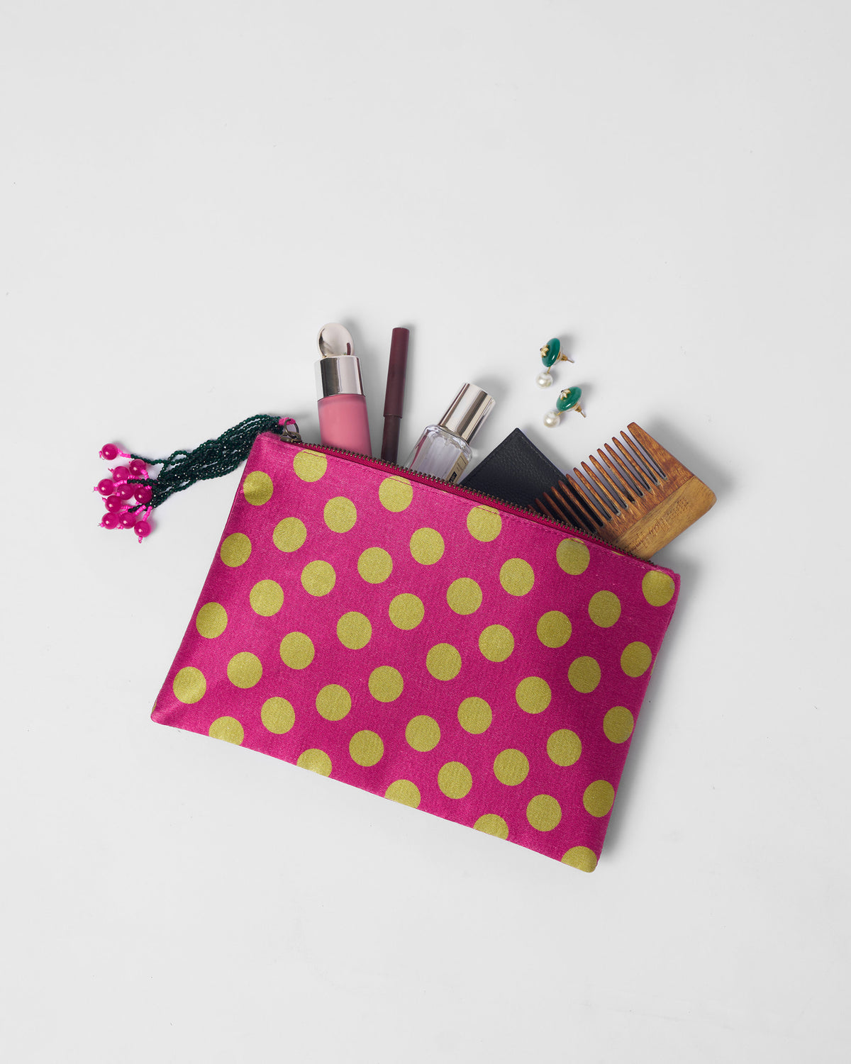 Polka Paradise Pouch - Fuchsia