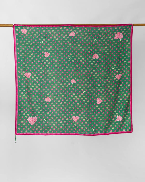 Gulnaar Scarf - Green & Pink