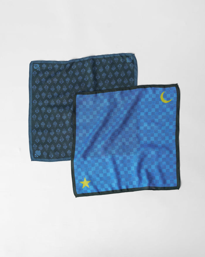 Twilight Pocket Square - Set Of 2 - Blue