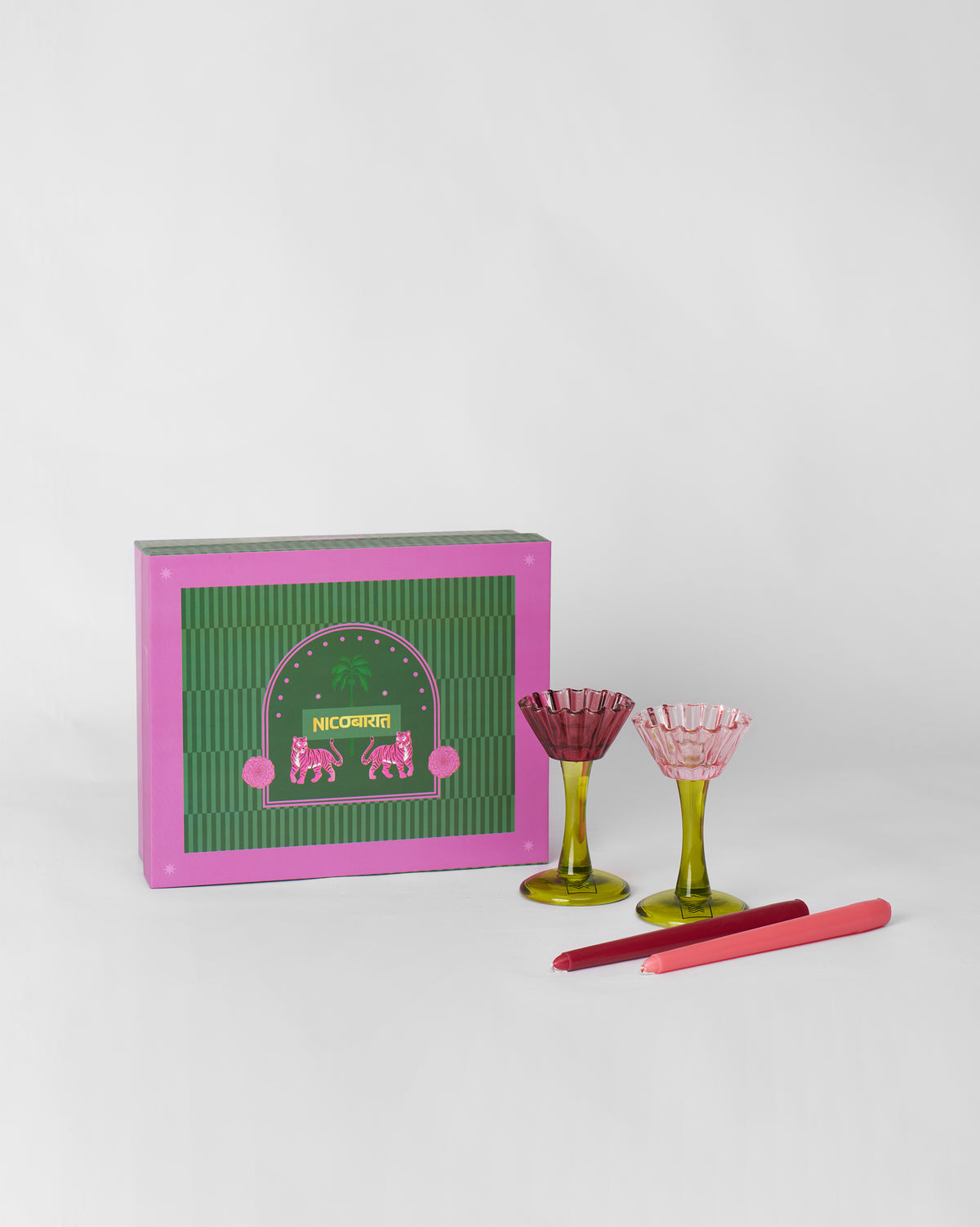 Ember Candle Holder and Taper Candle Set
