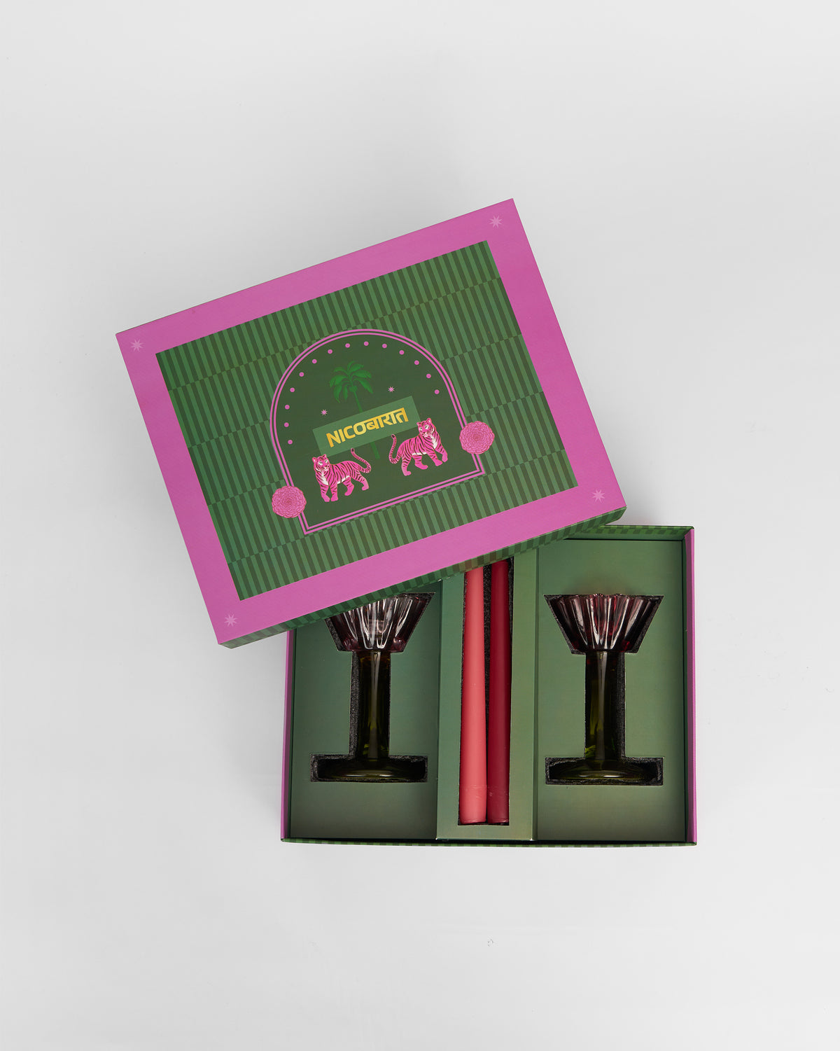 Ember Candle Holder and Taper Candle Set