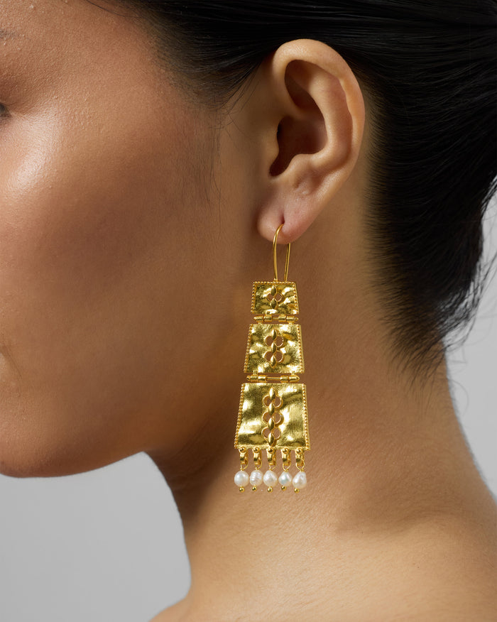 Column Earrings - Gold