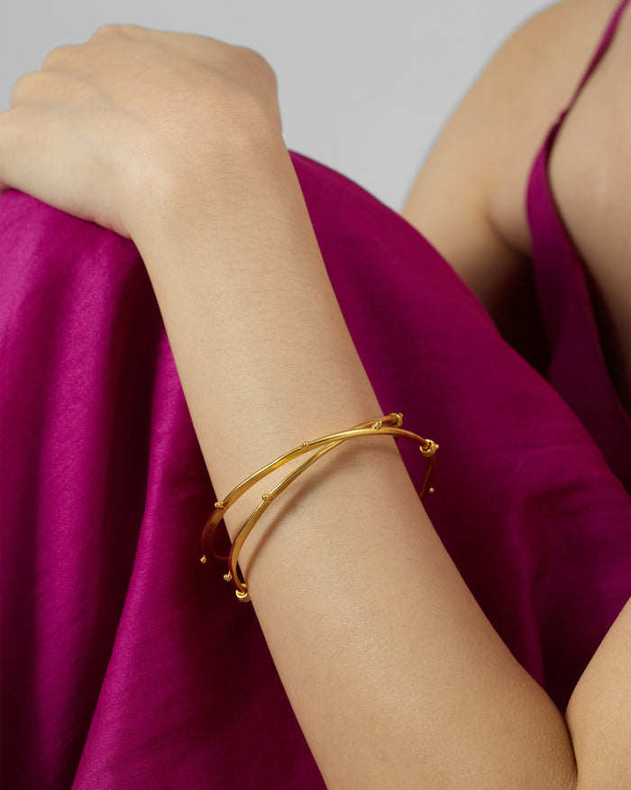 Double Loop Bangle - Gold