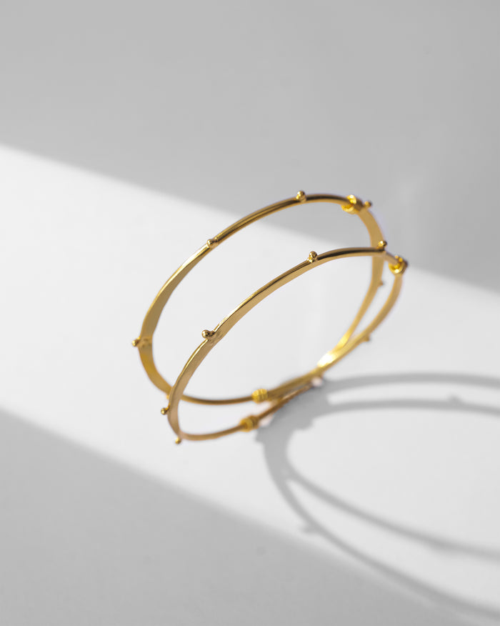 Double Loop Bangle - Gold