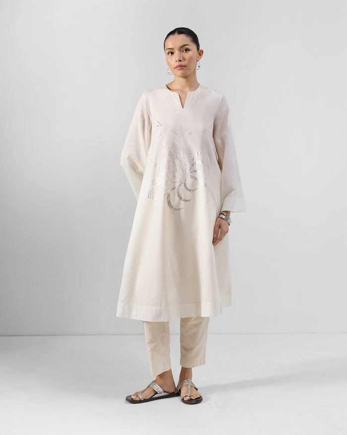Vaya Kurta - Printed Cotton Silk A-Line Fit