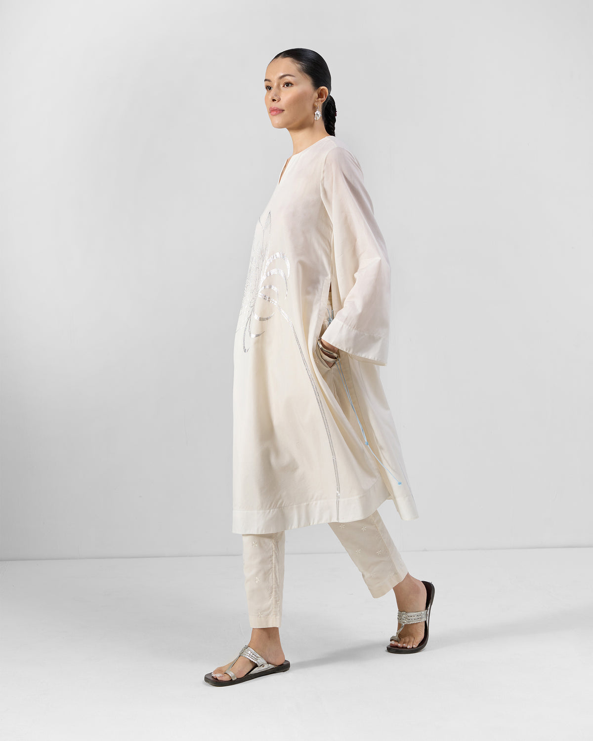 Vaya Kurta - Printed Cotton Silk A-Line Fit