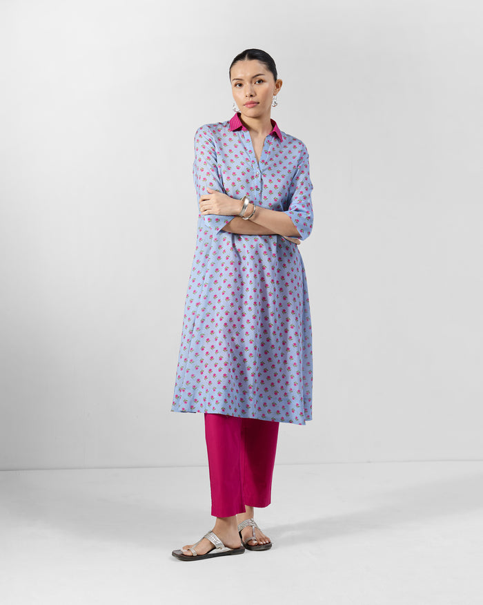 Kovvur Kurta - Cotton Silk A-Line Fit