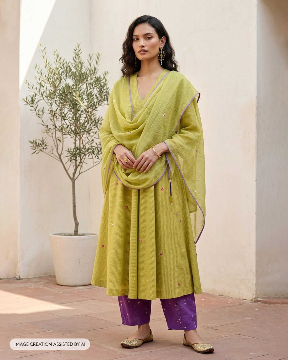 Murud Flared Kurta - Silk Blend A-Line Fit