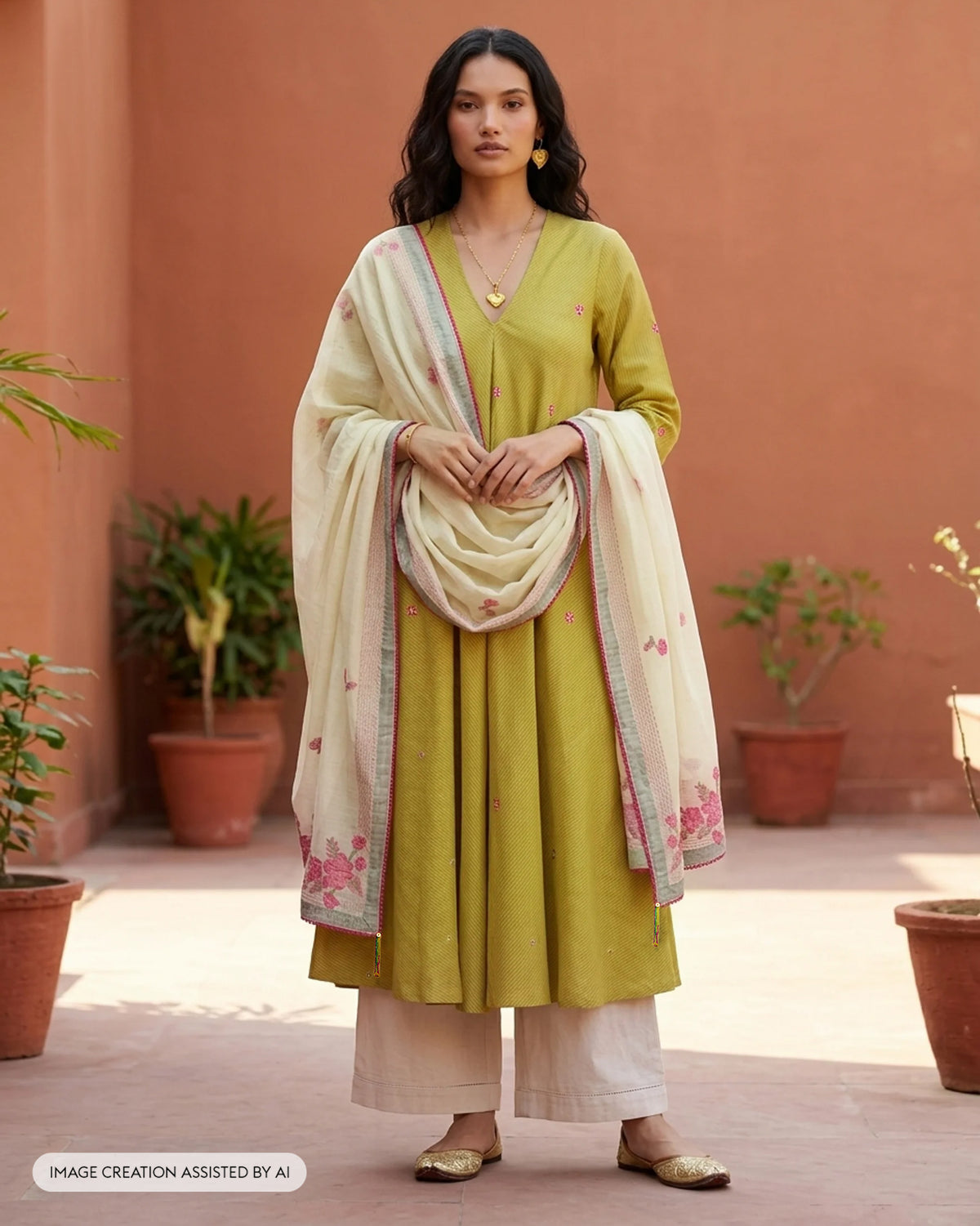 Murud Flared Kurta - Silk Blend A-Line Fit