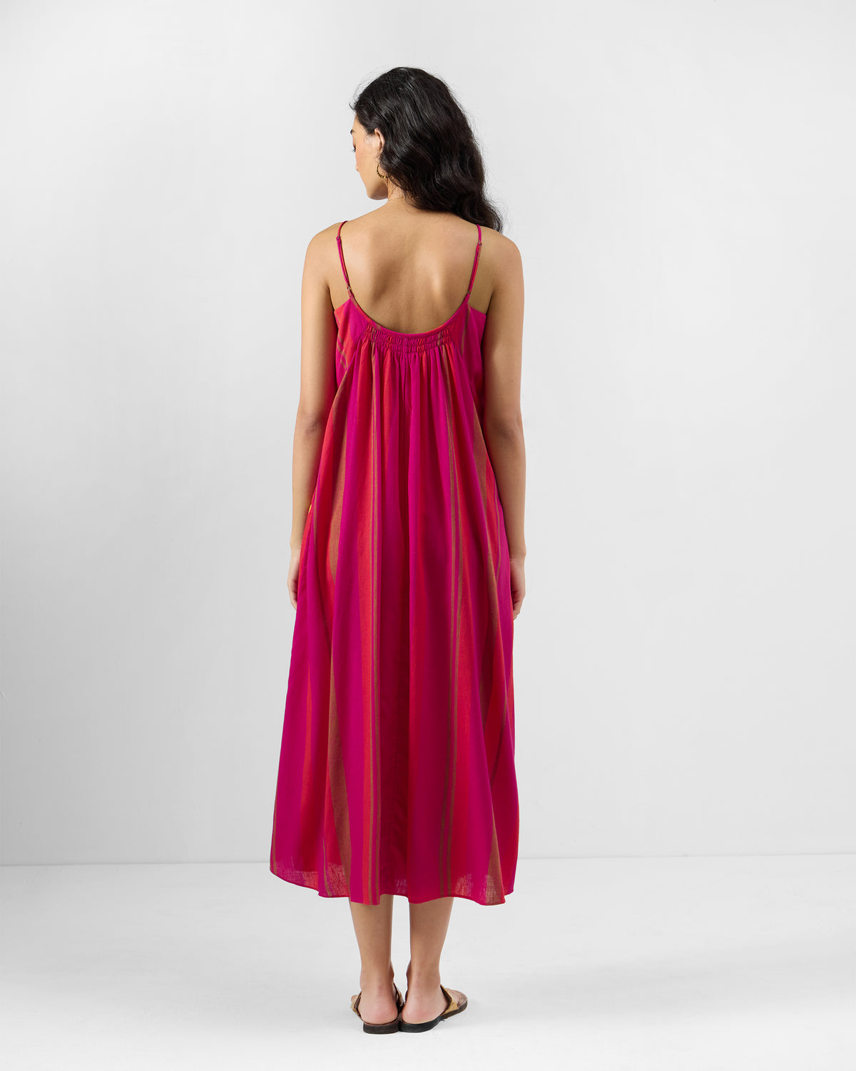Narali Strappy Dress - Linen Blend Flared Fit