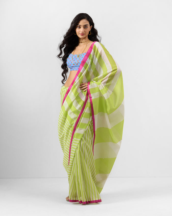 Veha Sari - Striped Cotton Silk