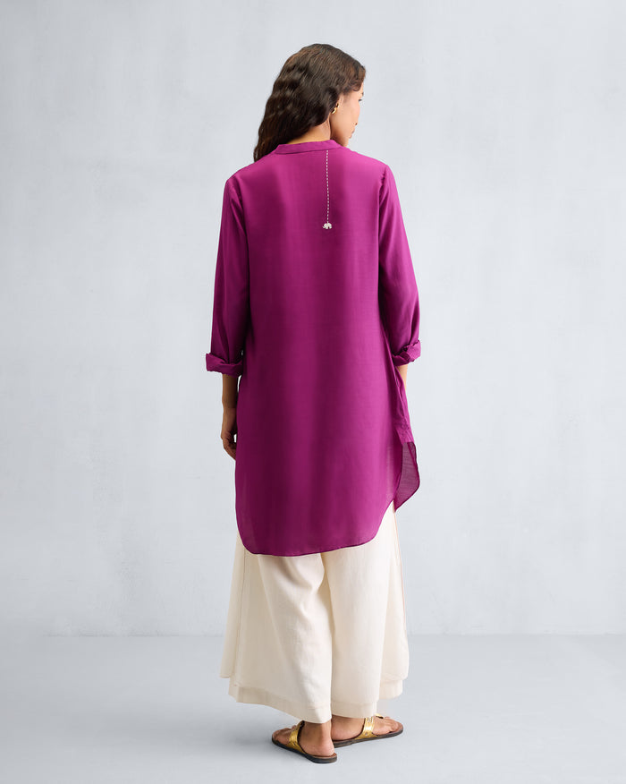 Basic Mid Length Kurta - Mulberry