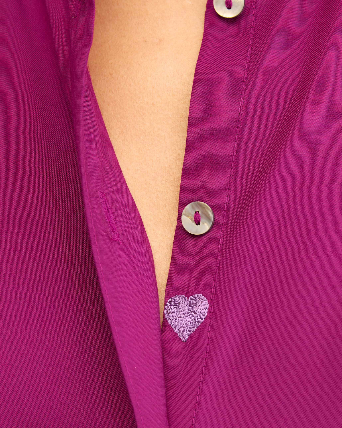 Mandarin Collar Top - Mulberry
