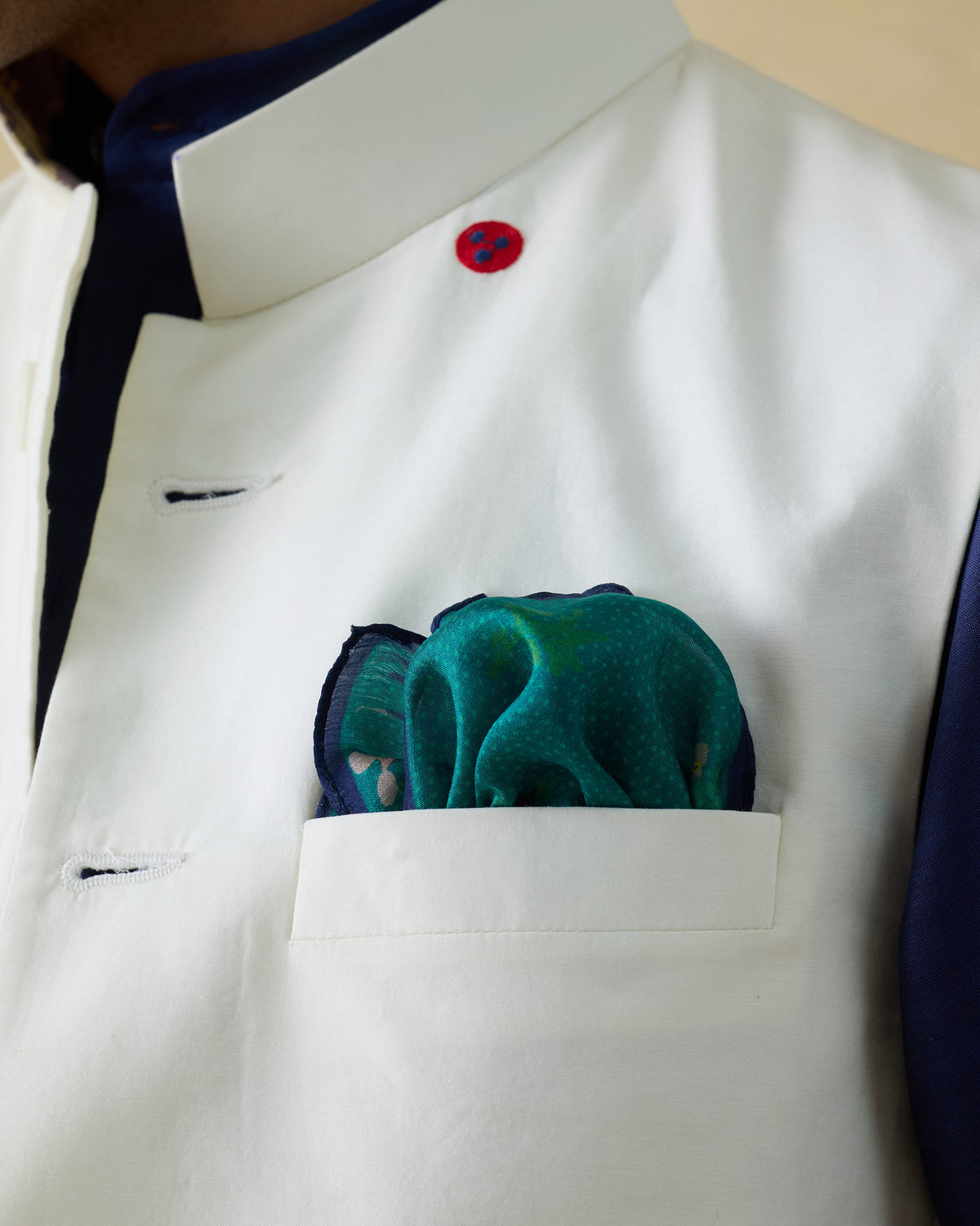 Firefly Pocket Sqaures - Aqua & Navy