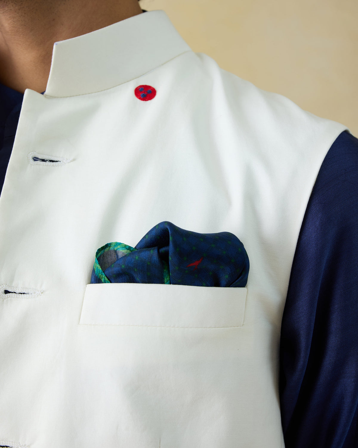 Firefly Pocket Sqaures - Aqua & Navy