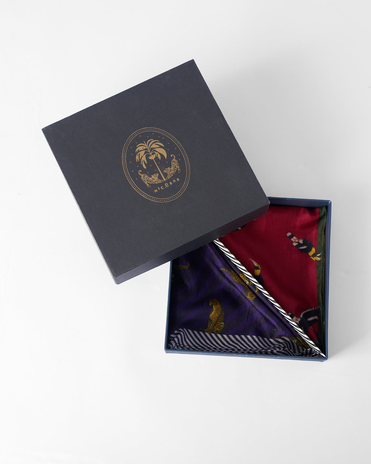 Leopard Pocket Sqaures - Purple & Crimson
