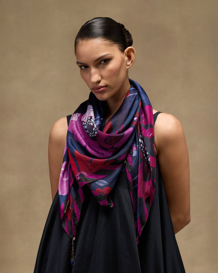 Garden Muse Scarf - Fuchsia