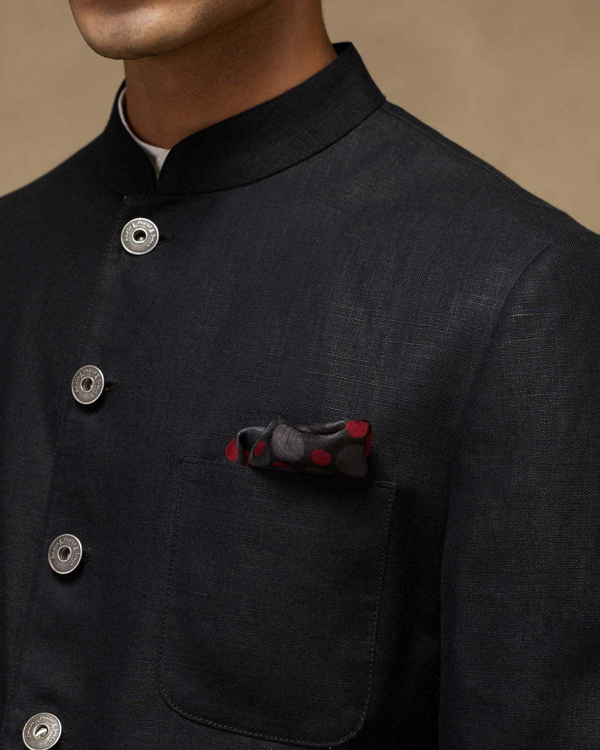 Scarlet Bloom Pocket Sqaures - Maroon & Black