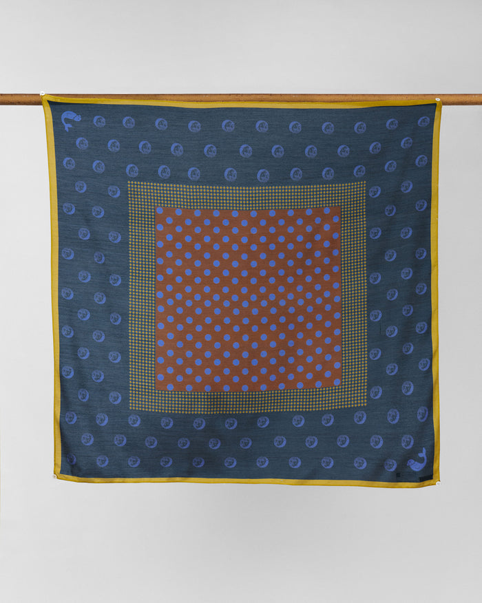 Rhythm Scarf - Navy & Brown