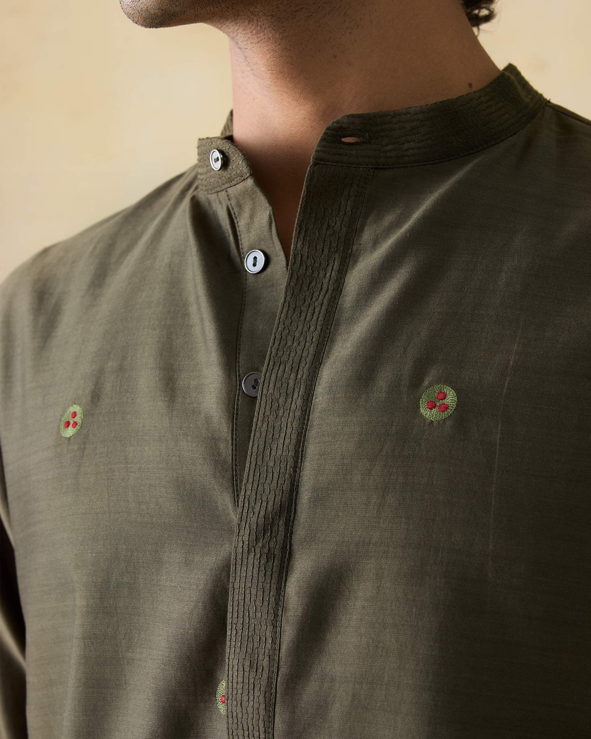 Neckband Kurta - Cotton Silk Classic Fit