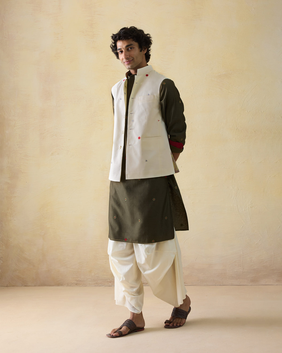Neckband Kurta - Cotton Silk Classic Fit