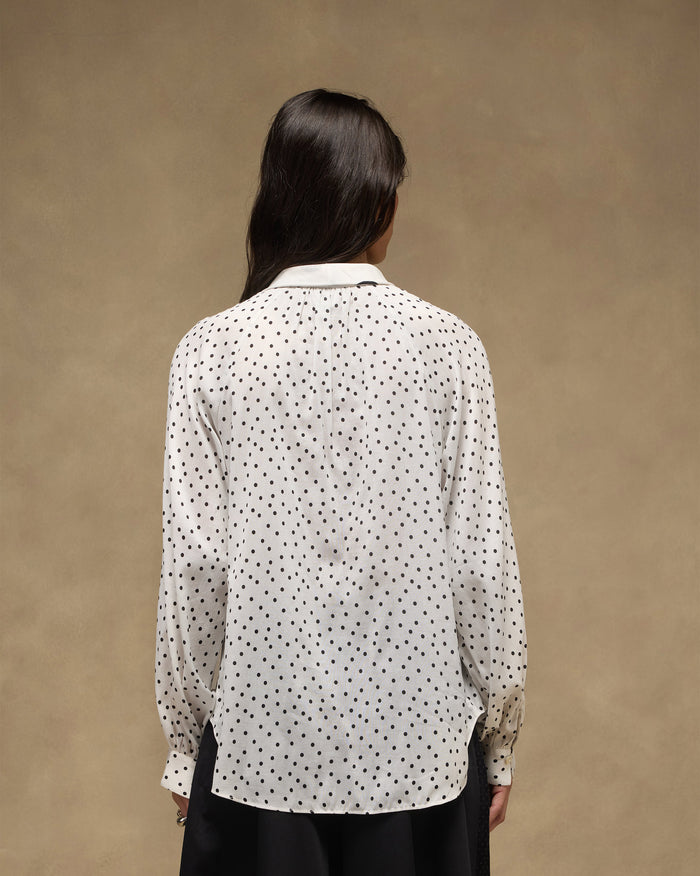 Whirl Tie Up Top - Cotton Silk Regular Fit