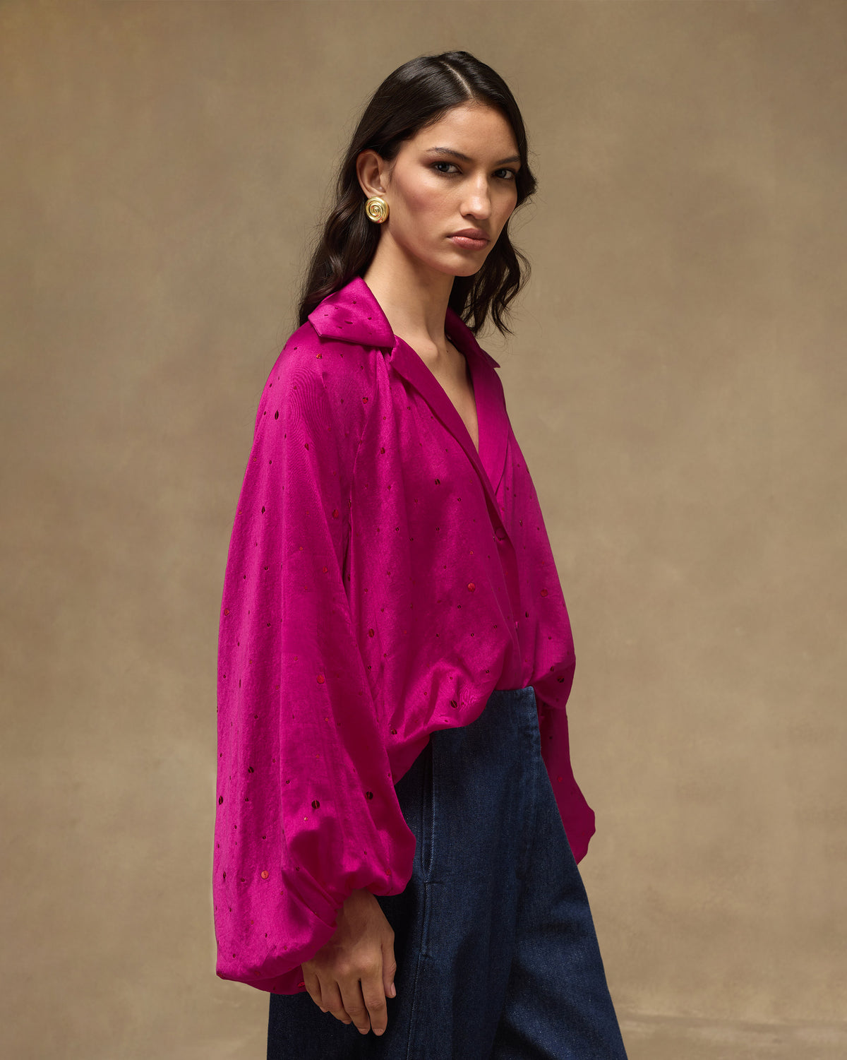 Cloud Overlay - Cotton Silk Loose Fit (Fuchsia)