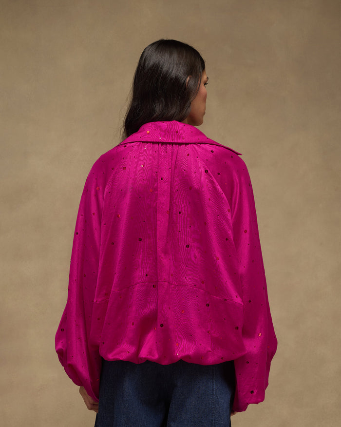 Cloud Overlay - Cotton Silk Loose Fit (Fuchsia)