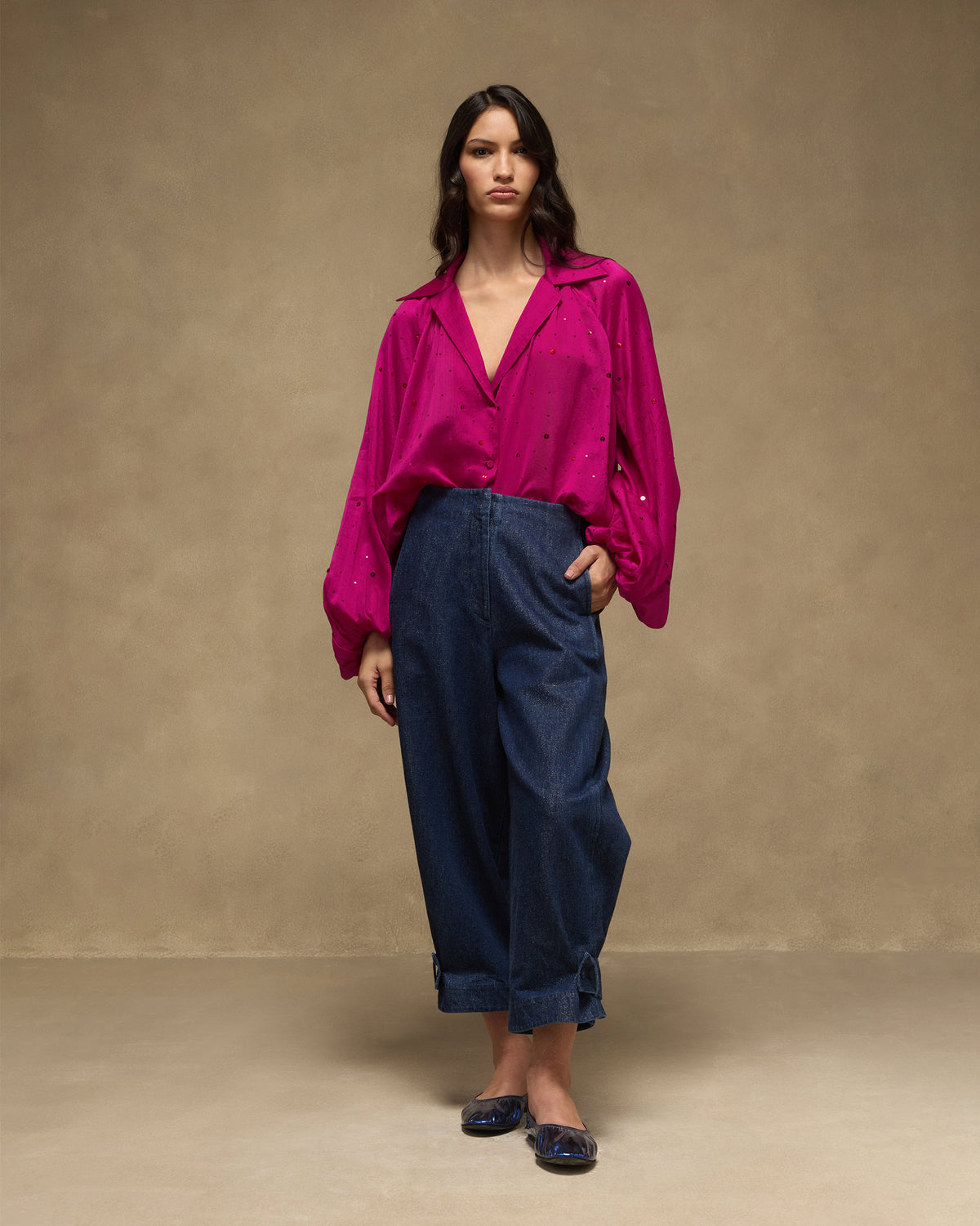 Cloud Overlay - Cotton Silk Loose Fit (Fuchsia)