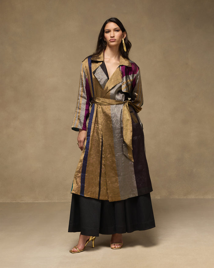 Sera Trench - Metallic Tissue Regular Fit