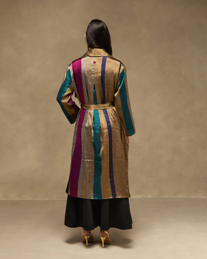 Sera Trench - Metallic Tissue Regular Fit