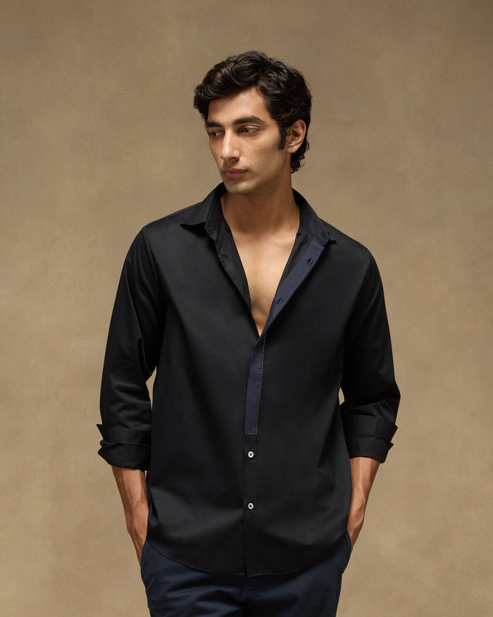 Midnight Shirt - Cotton Satin Classic Fit