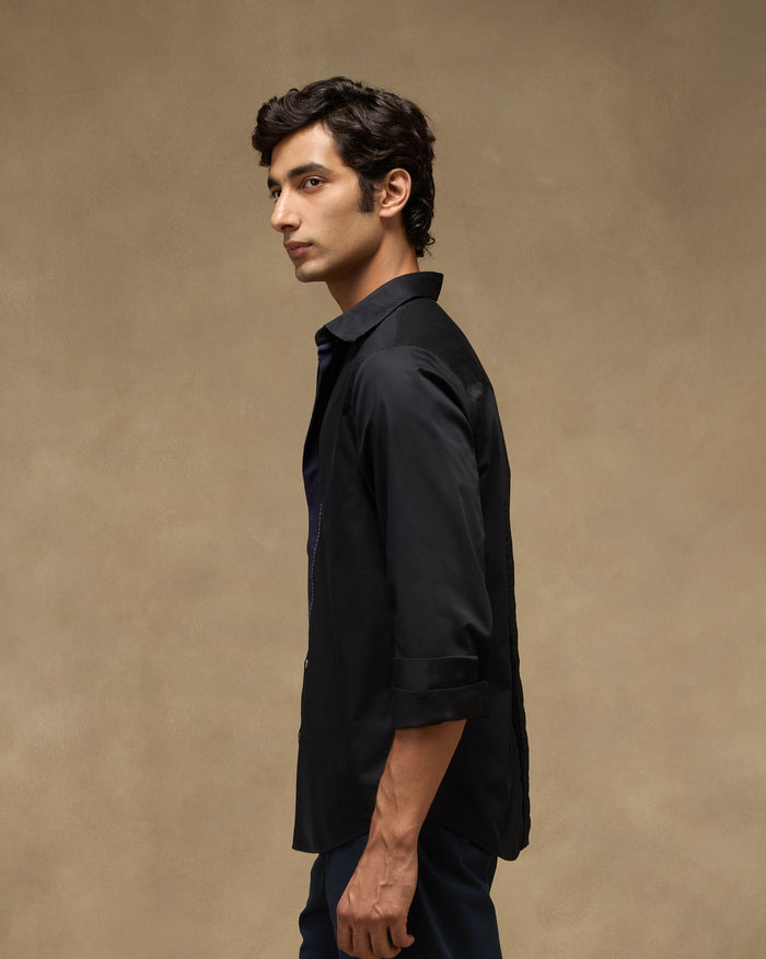 Midnight Shirt - Cotton Satin Classic Fit