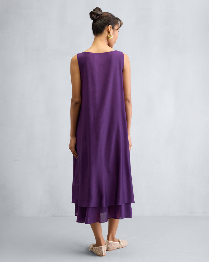 Double Layer Dress -Chanderi A-Line FIt