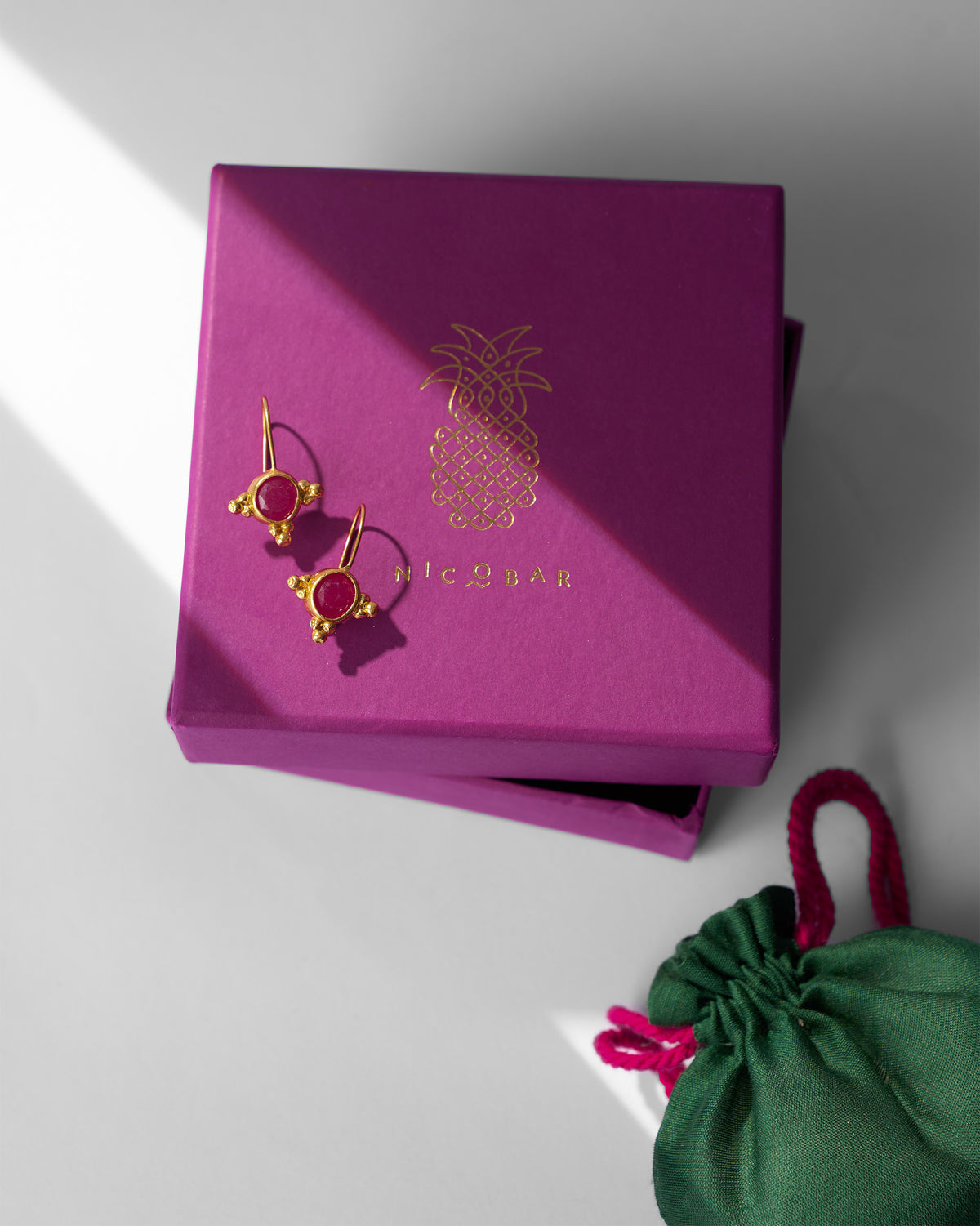 Pink Jade Drops - Gold