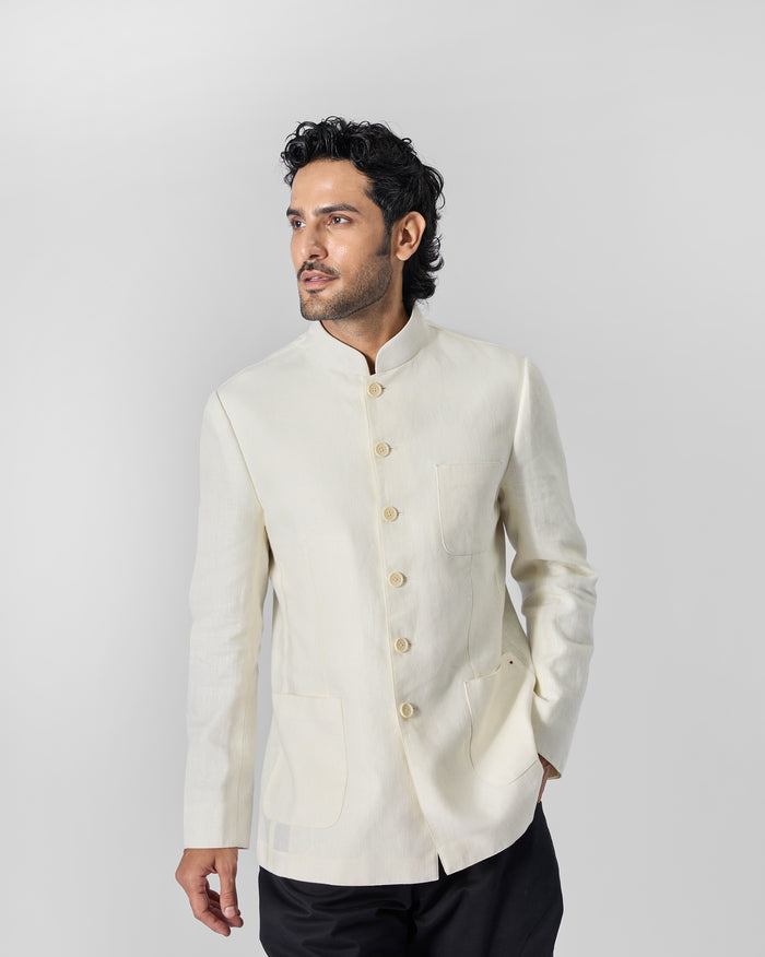 Tahr Bandhgala - Ivory