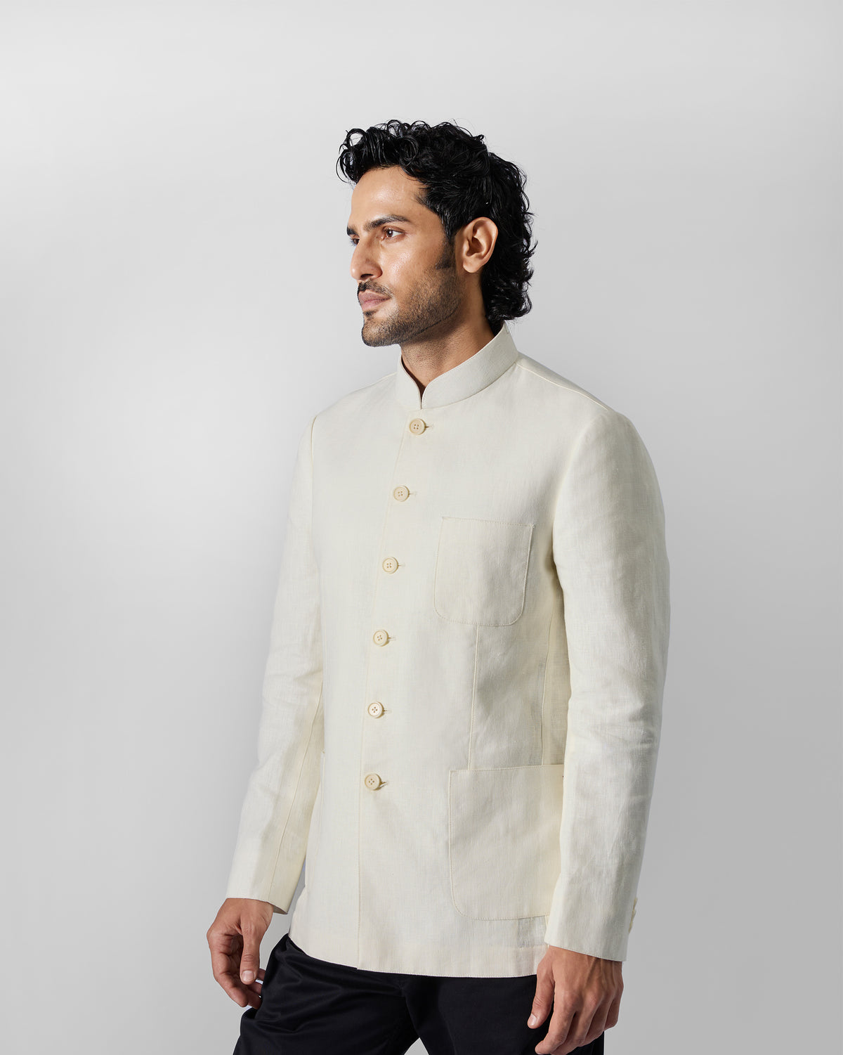 Tahr Bandhgala - Ivory